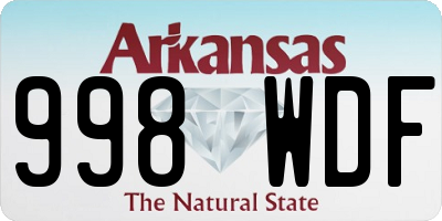 AR license plate 998WDF