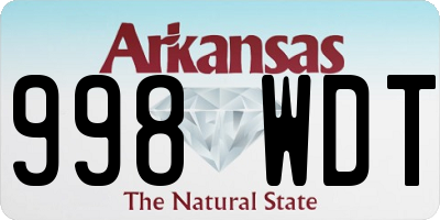 AR license plate 998WDT