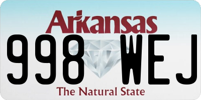 AR license plate 998WEJ