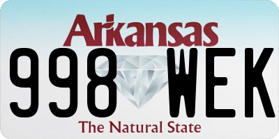 AR license plate 998WEK