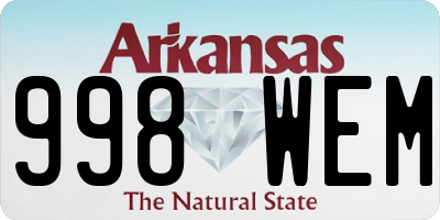 AR license plate 998WEM