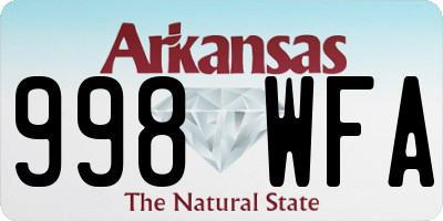 AR license plate 998WFA