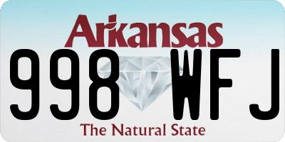 AR license plate 998WFJ