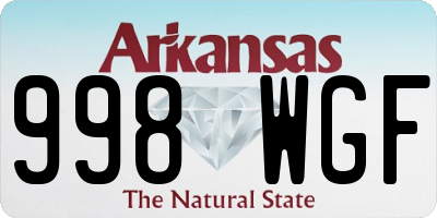 AR license plate 998WGF
