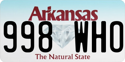 AR license plate 998WHO