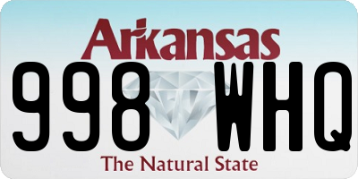 AR license plate 998WHQ