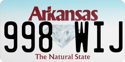 AR license plate 998WIJ