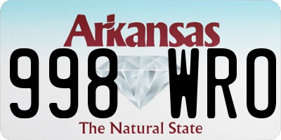 AR license plate 998WRO