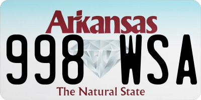 AR license plate 998WSA