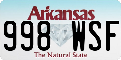 AR license plate 998WSF