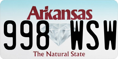 AR license plate 998WSW