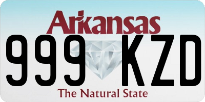AR license plate 999KZD