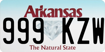 AR license plate 999KZW
