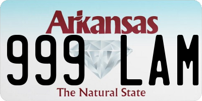 AR license plate 999LAM