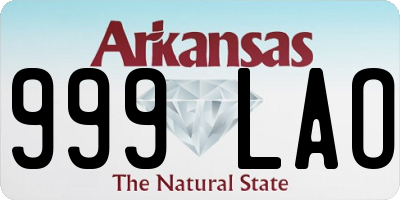 AR license plate 999LAO