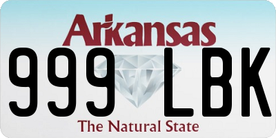 AR license plate 999LBK