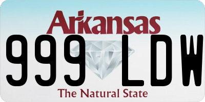 AR license plate 999LDW