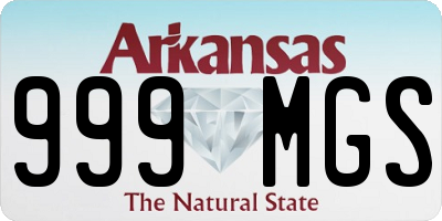 AR license plate 999MGS