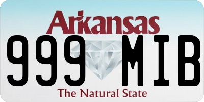 AR license plate 999MIB