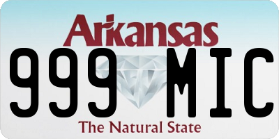AR license plate 999MIC