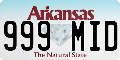 AR license plate 999MID