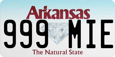 AR license plate 999MIE