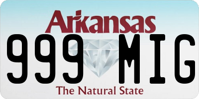 AR license plate 999MIG