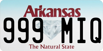 AR license plate 999MIQ