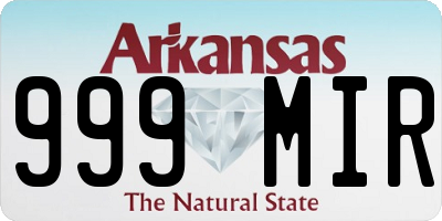 AR license plate 999MIR