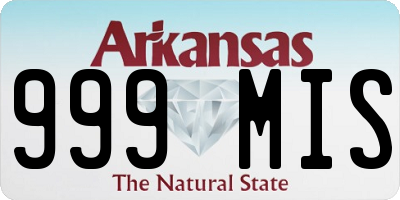 AR license plate 999MIS
