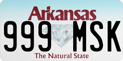 AR license plate 999MSK