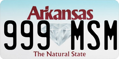 AR license plate 999MSM