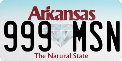 AR license plate 999MSN