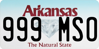 AR license plate 999MSO