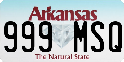 AR license plate 999MSQ