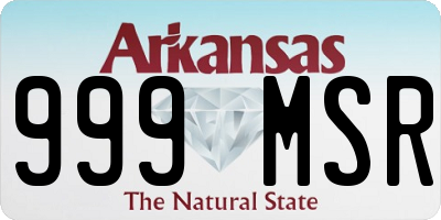 AR license plate 999MSR