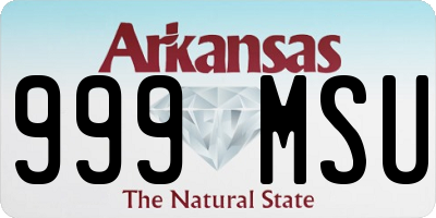 AR license plate 999MSU
