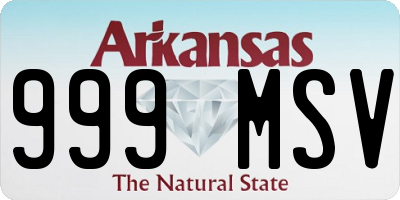 AR license plate 999MSV