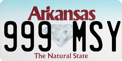 AR license plate 999MSY