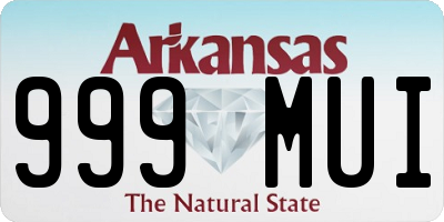 AR license plate 999MUI