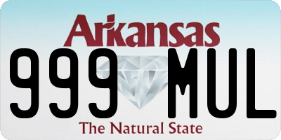 AR license plate 999MUL