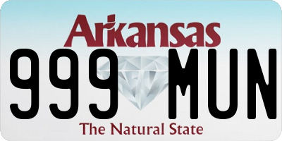 AR license plate 999MUN