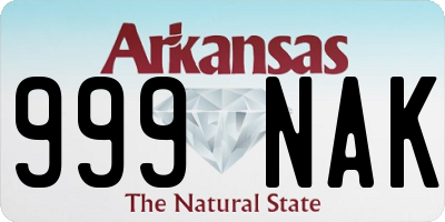 AR license plate 999NAK