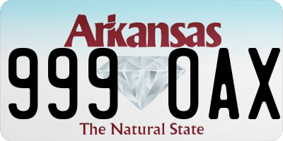 AR license plate 999OAX
