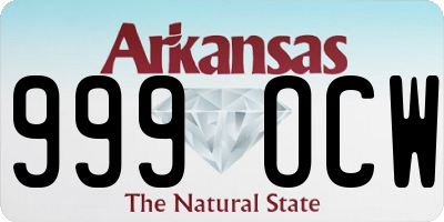 AR license plate 999OCW