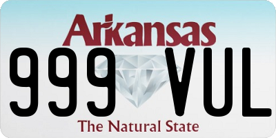 AR license plate 999VUL