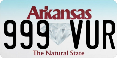 AR license plate 999VUR