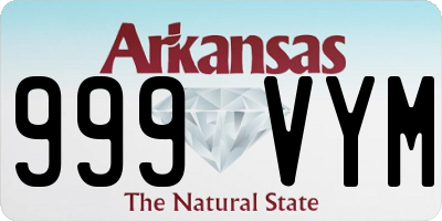AR license plate 999VYM