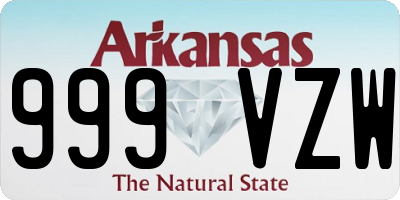 AR license plate 999VZW