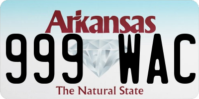 AR license plate 999WAC